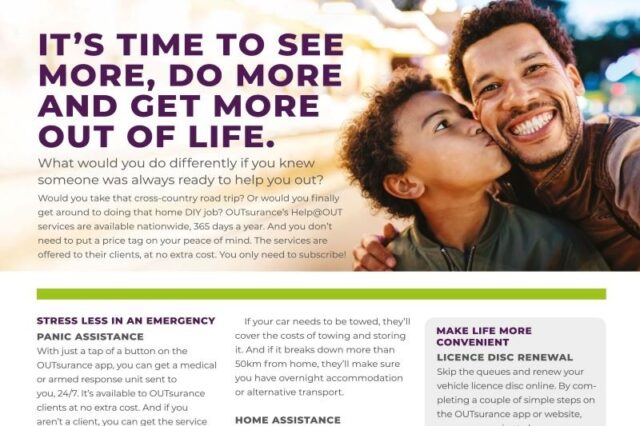 OUTsurance promotes its wide range of added-value Help@OUT services